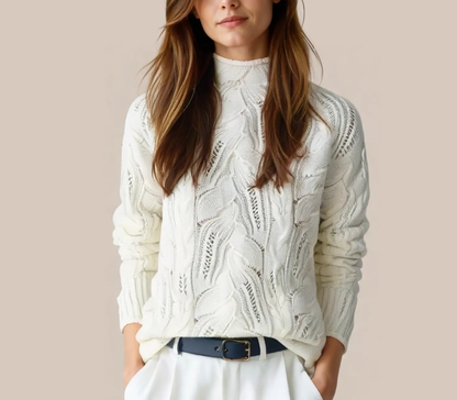 Pull à Col Montant Semi-Haut Ajouré