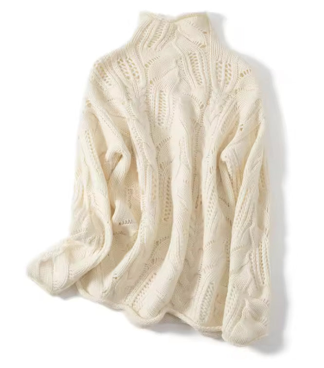 Pull à Col Montant Semi-Haut Ajouré