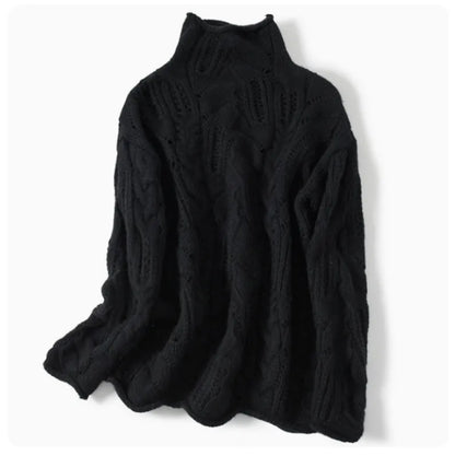 Pull à Col Montant Semi-Haut Ajouré