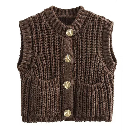 Gilet tricoté sans manches